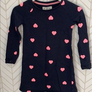 Girls Navy with Hearts Dress